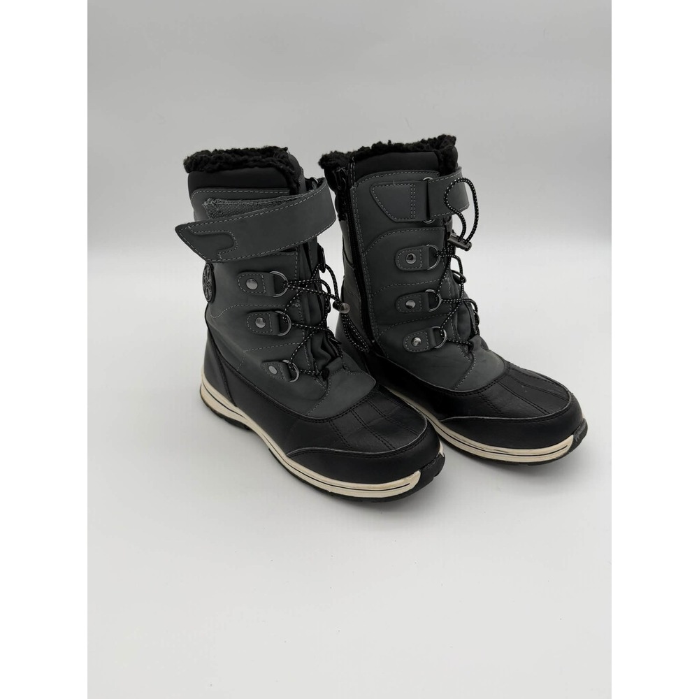 TotesGrey Black Snow Boots Winter Tall Faux Fur Lined Insulated Warm Duck Boot